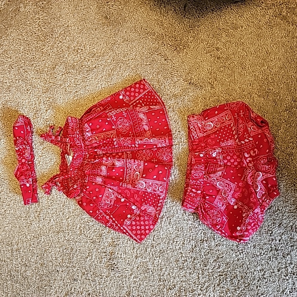 Babygirls 3piece red outfit